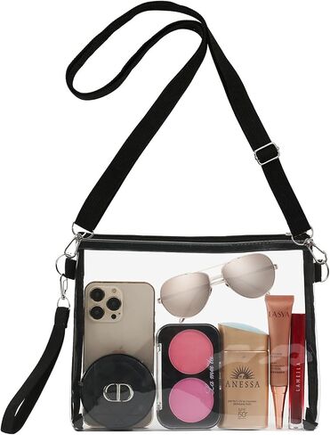 AURUZA Clear Purse for Women, Clear Bag Stadium Approved Purse, Clear Bags with Adjustable Strap for Sport Event Concert in Saudi Arabia