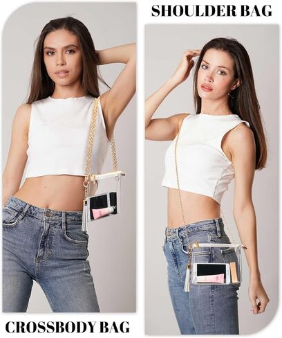 FANGSUN Clear Bag Stadium Approved, Clear Crossbody Purse for Concert, Festival in Saudi Arabia