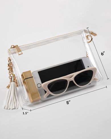 FANGSUN Clear Bag Stadium Approved, Clear Crossbody Purse for Concert, Festival in Saudi Arabia