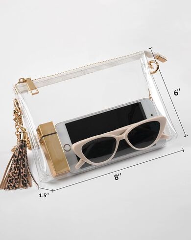 FANGSUN Clear Bag Stadium Approved, Clear Crossbody Purse for Concert, Festival in Saudi Arabia