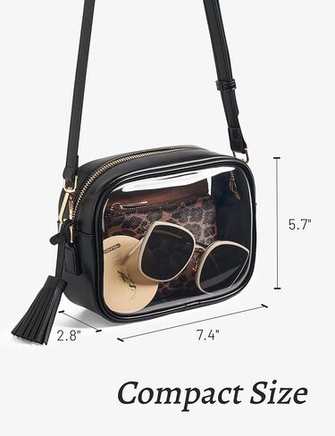 Yarnic Clear Bag Stadium Approved, PVC Clear Crossbody Purse Small Clear Crossbody Bag with Adjustable Shoulder Strap in Kuwait