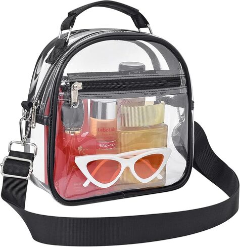 حقيبة شفافة تمر بالجسم معتمدة مع أشرطة قابلة للإزالة، محفظة صغيرة شفافة للنساء، حقيبة حفلات شفافة للمناسبات الرياضية والمدارس والمهرجانات in Kuwait