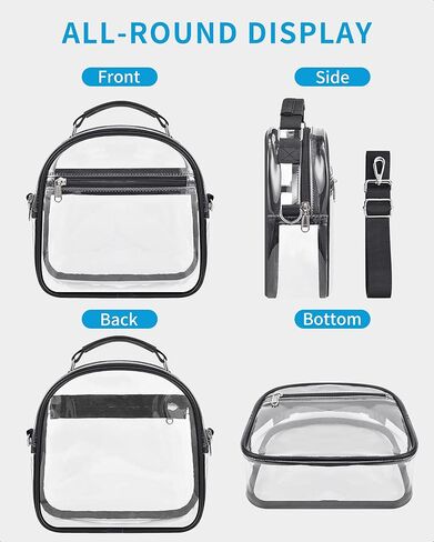 حقيبة شفافة تمر بالجسم معتمدة مع أشرطة قابلة للإزالة، محفظة صغيرة شفافة للنساء، حقيبة حفلات شفافة للمناسبات الرياضية والمدارس والمهرجانات in Kuwait