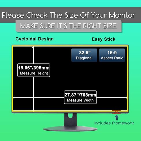 32 Inch Monitor Screen Protector Anti Blue Light Screen Filter for 32-inch LG, ViewSonic, SCEPTRE, Dell, SAMSUNG, MSI, AOC, KOORUI Computer Monitor 16:9 -Blocking Blue Light, Glare, Bubble Free in Saudi Arabia