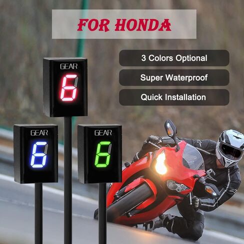 مؤشر معدات الدراجات النارية لهوندا هورنت CBR600F F3 F4 F4i RR CB600F CBF500 VFR800 Fi 900RR 919RR 929RR 954RR Shadow 750 Gear Display 1-6 (أخضر مع حامل) in Kuwait