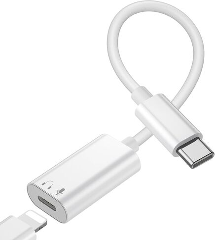 USB C to Lightning Audio Adapter, USB C Male to Lightning Female Connector Headphone Adapter for iPhone 15 iPad Pro iPad Air MacBook, Galaxy S23 S22 and More Type C Devices in Kuwait