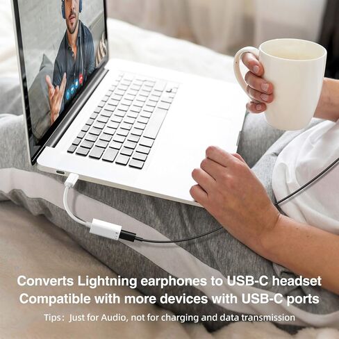 USB C to Lightning Audio Adapter, USB C Male to Lightning Female Connector Headphone Adapter for iPhone 15 iPad Pro iPad Air MacBook, Galaxy S23 S22 and More Type C Devices in Kuwait