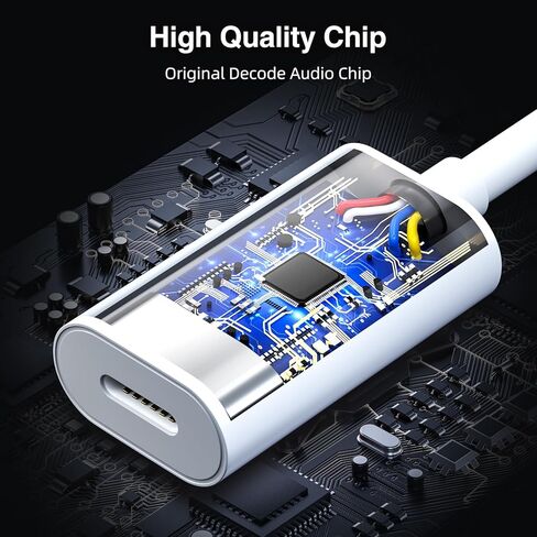 USB C to Lightning Audio Adapter, USB C Male to Lightning Female Connector Headphone Adapter for iPhone 15 iPad Pro iPad Air MacBook, Galaxy S23 S22 and More Type C Devices in Kuwait