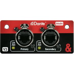 Allen & Heath AH-M-SQ-SDANTE64-A 64x64 Dante Card for SQ/AHM Series; 96kHz/48kHz; 2 Ports with Redundant and Switch Modes; Internal Control Network Bridge
