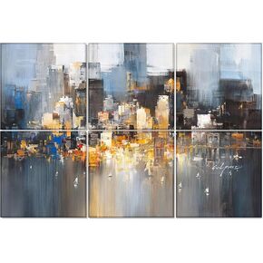 Art Acoustic Panels, 72"x48"x0.4" Sound Absorbing Panels,Better Sound Panels than Soundproof Foam,Premium Soundproof Wall Panels for Recording Studio, Abstract city
