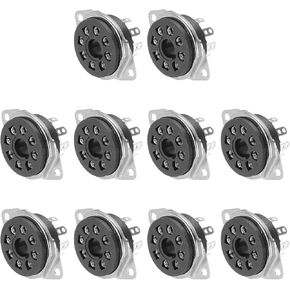 MECCANIXITY 10 Pcs 8pin Tube Socket Bakelite Tube Socket,Vacuum Tube Protect Tube Pin Socket PCB Tube Socket Black