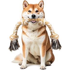 Ycozy Extra Large 6-Knot Dog Rope Toy for Aggressive Chewers Large Breeds 42in/106cm Long Heavy Duty Dog Teething Chew Toy for Puppy Large Dogs Almost Indestructible Cotton