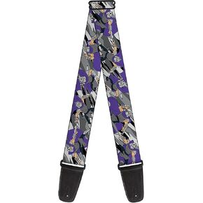 Buckle-Down Nickelodeon Guitar Strap, Teenage Mutant Ninja Turtles Shredder Poses Grays Purple, 2 Inches Wide