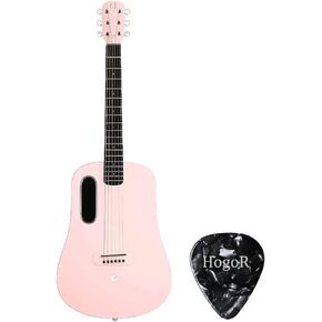 Blue Lava Touch 36" Black Smart Guitar for Right Handers | L3 Smart Preamp System Freeboost 2.0 Technology | Multi-touch Display Integrated with HILAVA OS & Loops App Bundle with HogoR Guitar Pick