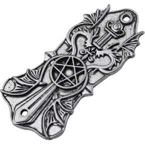Guyker Metal Guitar Truss Rod Cover, Guitar Head Cover 2 Holes Replacement Part, Ancient Silver