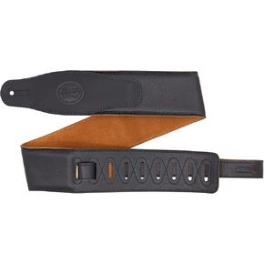 Levy's Leathers 3" Cirro Series Padded Garment Leather Black & Honey Guitar Strap (MGS83CS-BLK-HNY)