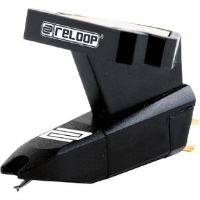 Reloop OM Black by Ortofon - Turntable Cartridge with Headshell Mounting