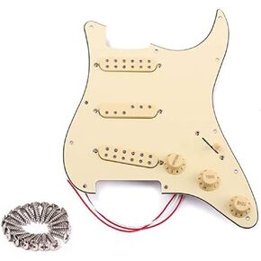 Alnicov Prewired Loaded SSS Pickguard Pickup Set，3-Ply，for ST Guitar