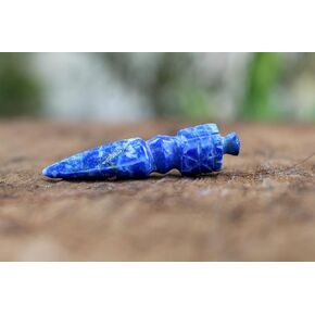 Jet Lapis Lazuli Phurba 2" Genuine Mini Tibetan Nepal Vajra Carving Deity Tibetan Buddhism Swastika Kila Phurpa Magic Lama Dis-integrator Ritual Ceremony Cleansing God Lord Indra Weapon Shunyata