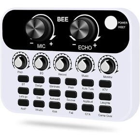 S23 Podcast Recording Equipment with Podcast Mixer,Voice Changer for Voice Chat and Cool Lights,Sound Card,DJ Audio Mixer Interface for Live Streaming