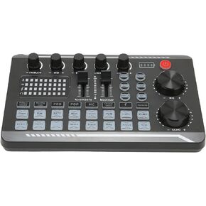 Sound Mixer Board, Voice Changer Sound Card with Multiple Sound Effects, Live Sound Card for Live Streaming, Audio Mixer for Music Recording Karaoke Singing Broadcast