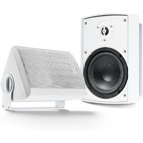 Gemini Outdoor Bluetooth Speakers, Daisy-Chain Pair, Wall-Mount, 6.5" in Kuwait