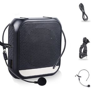 Voice Amplifier for Teachers, Portable Rechargeable Screen Display Voice Amplifier, with Microphone Headset Waistband, for Teaching, Meeting, Instructor, Tour