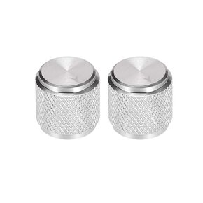 uxcell 2pcs Potentiometer Knob Silver Tone Aluminum Volume Control Knob Amplifier Electric Guitar