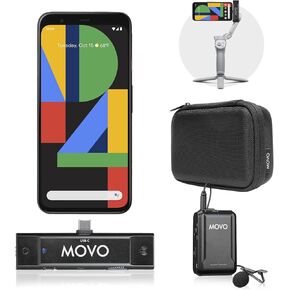 Movo Edge-UC USB Type-C Wireless Lavalier Microphone System - Omnidirectional Lapel Mics Compatible with USB-C Android, Samsung, and DJI OM 4 or 5