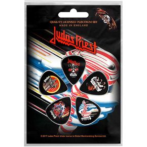 Judas Priest Plectrum Pack Guitar Pick X 5 Band Logo British Steel Official
