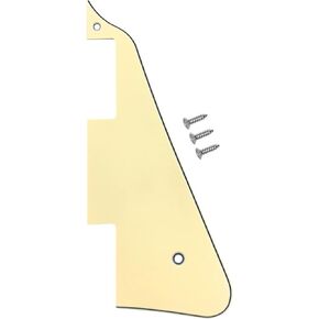 Electric Guitar Pickguard 3 Layers Modern Style Standard with Screws Compatible with LP Guitar(Cream Yellow)