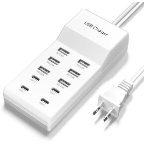 USB C Charger, 12-Port 60W USB Charging Station, MultiPort Charger [10 USB-C+2 USB-A], Multiple USB Wall Charger Desktop Charger Compatible with iPhone/Samsung/Google Pixel/Watch/Headphones