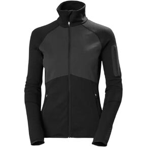 Helly-Hansen Womens LIFA Merino Full Zip Midlayer Shirt, 990 Black, Large
