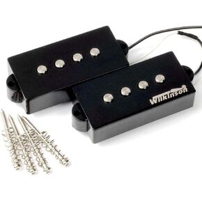 Wilkinson WPB Vintage Output guitar Pickup for Classic, AlNiCo P Bass Pickups Humbucker Set for 4-String PB-Style Electric Bass, Sleek Black
