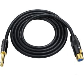 كابل Halokny XLR إلى 1/4، 6.35 ملم (1/4 بوصة) قابس ستيريو TRS ذكر إلى 3 دبابيس XLR أنثى محول صوت ستيريو متوازن 1.5 متر/5 أقدام (قناة مزدوجة M/F 1.5 متر) in Kuwait