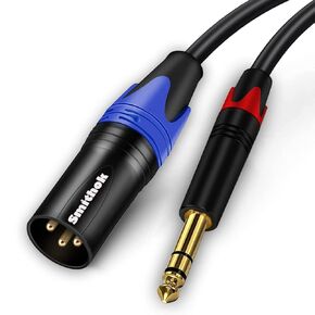 1/4 to XLR Cable,Quarter inch(6.35mm) TRS to XLR Male, 1/4" Stereo Jack to XLR Balanced Interconnect Cord Patch Cable,Compatible with Speakers, Audio Consoles -3.3Ft(1m)
