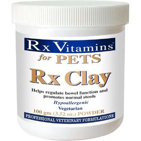 Rx Vitamins Rx Clay Powder for Pets - Anti Gas & Anti Diarrhea for Dogs & Cats - Pet Digestive Health & Stool Support - Cat & Dog Supplement for Elimination- 3.52 oz.