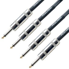 Professional Speaker Cable 6FT Heavy Duty Cord Wire 2-Pack 12AWG Pure Copper 1/4 inch to 1/4 inch TS Straight Male to Male for Amplifier, Speaker Cabinet, PA and DJ Audio