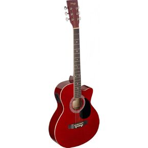 Stagg SA20ACE RED Auditorium Cutaway Acoustic-Electric Guitar - Red