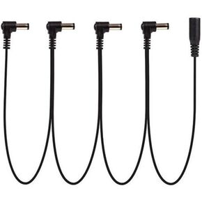 9V DC 4 Way Bend Angle Plug Daisy Chain Power Cable for Guitar Pedals