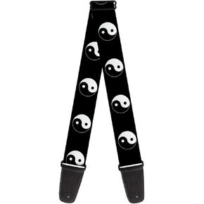 Buckle-Down Guitar Strap Yin Yang Symbol Black White 2 Inches Wide