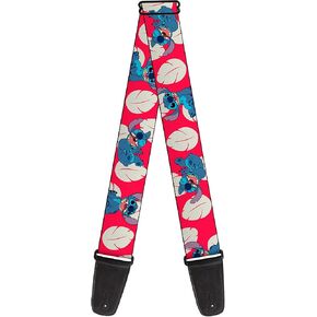 Buckle-Down Disney Guitar Strap, Lilo Stitch 4 Poses Lilo Dress Leaves Red Ivory, 2 Inches Wide