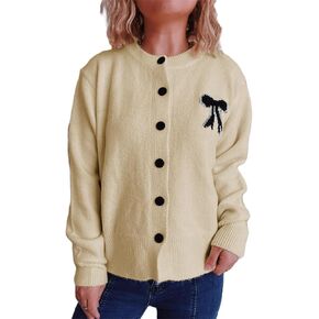 Y2k Knitted Cropped Cardigan Sweaters Women Long Sleeve Button Down Open Front Casual Cardigan Knitwear Top