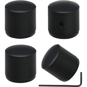 mxuteuk 4pcs Black Metal Potentiometer Control Knob Volume Audio Electric Guitar Bass Screw Type 18 x 18mm (dh) KNOB-10-BK