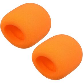uxcell 2PCS Thicken Ball-Type Sponge Foam Mic Cover Handheld Microphone Windscreen Shield Protection Orange for KTV Broadcasting