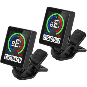 Guitar tuner Clip On Color Display SH-05 for Guitar Ukulele (Color screen 2 pack)