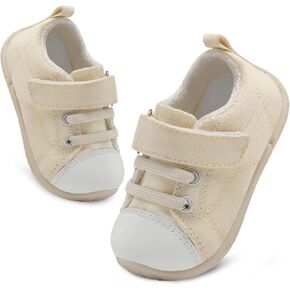 FEETCITY Baby Canvas Shoes Boys Girls Baby First Walking Shoes Infant Crib Shoes Slip On Sneakers