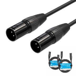 XLR Cable Male to Male, 3 Pin Male to Male Microphone Cable with Oxygen-Free Copper (10ft/3m, 2pack)