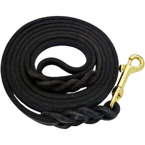 LWBMG Leather Dog Leash 6ft, Heavy Duty Dog Leash, Strong Genuine Leather Braided Dog Leash, Soft and Comfortable Leather Leash for Large, Medium and Small Dogs Training