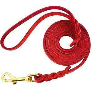 LWBMG Leather Dog Leash 6ft, Heavy Duty Dog Leash, Strong Genuine Leather Braided Dog Leash, Soft and Comfortable Leather Leash for Large, Medium and Small Dogs Training